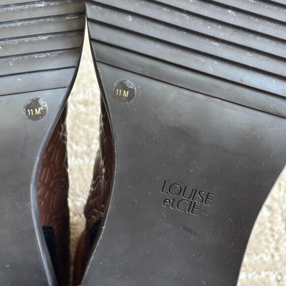 Louise et Cie Vampa Lace-up Combat Boot Women 11 Brown Chucky Stacked Heel Ankle - Picture 9 of 10